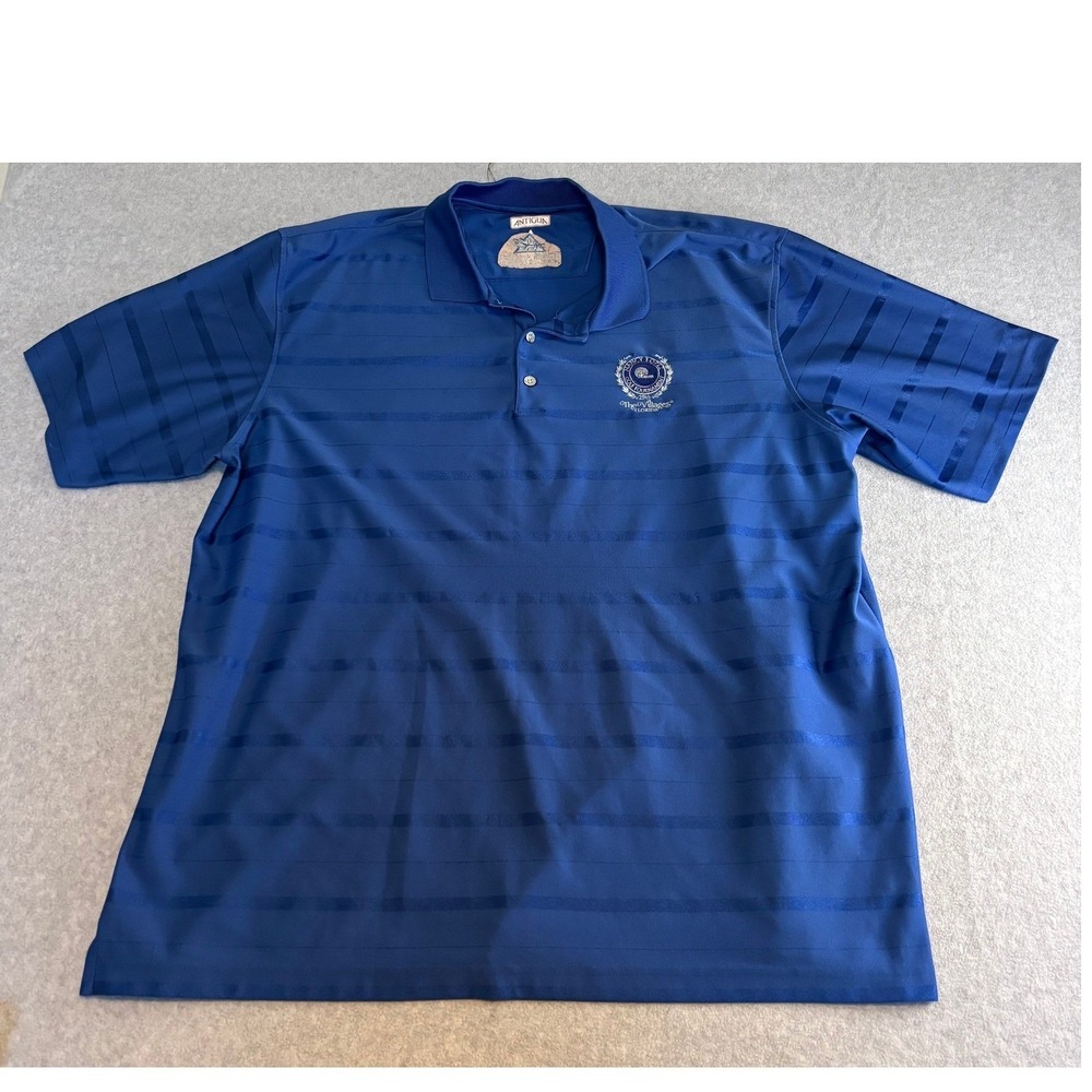 Antigua Nancy Lopez 29th Golf Tournament Polo Shirt Blue Striped Mens 2XL